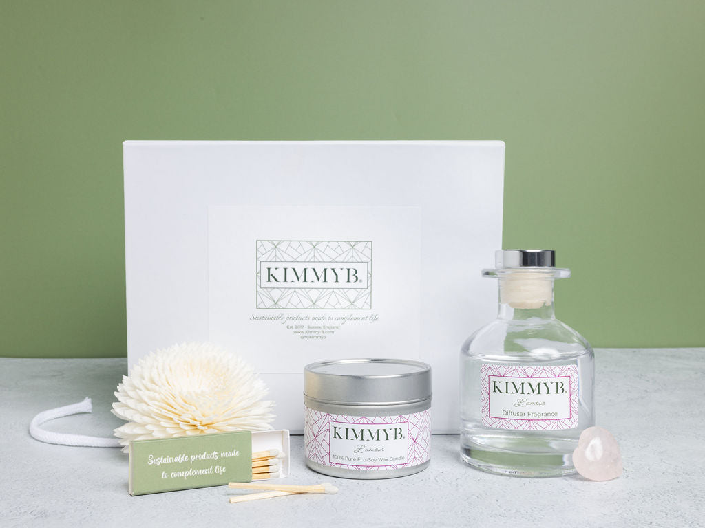 Fragrance Flower Diffuser and Candle Gift Set