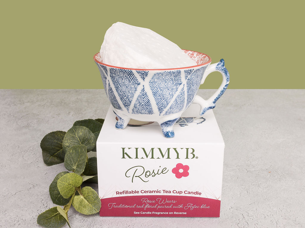 Rosie - Refillable Ceramic Tea Cup Candle