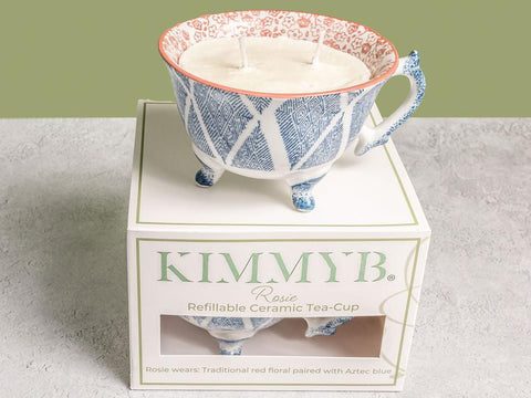 Rosie - Refillable Ceramic Tea Cup Candle