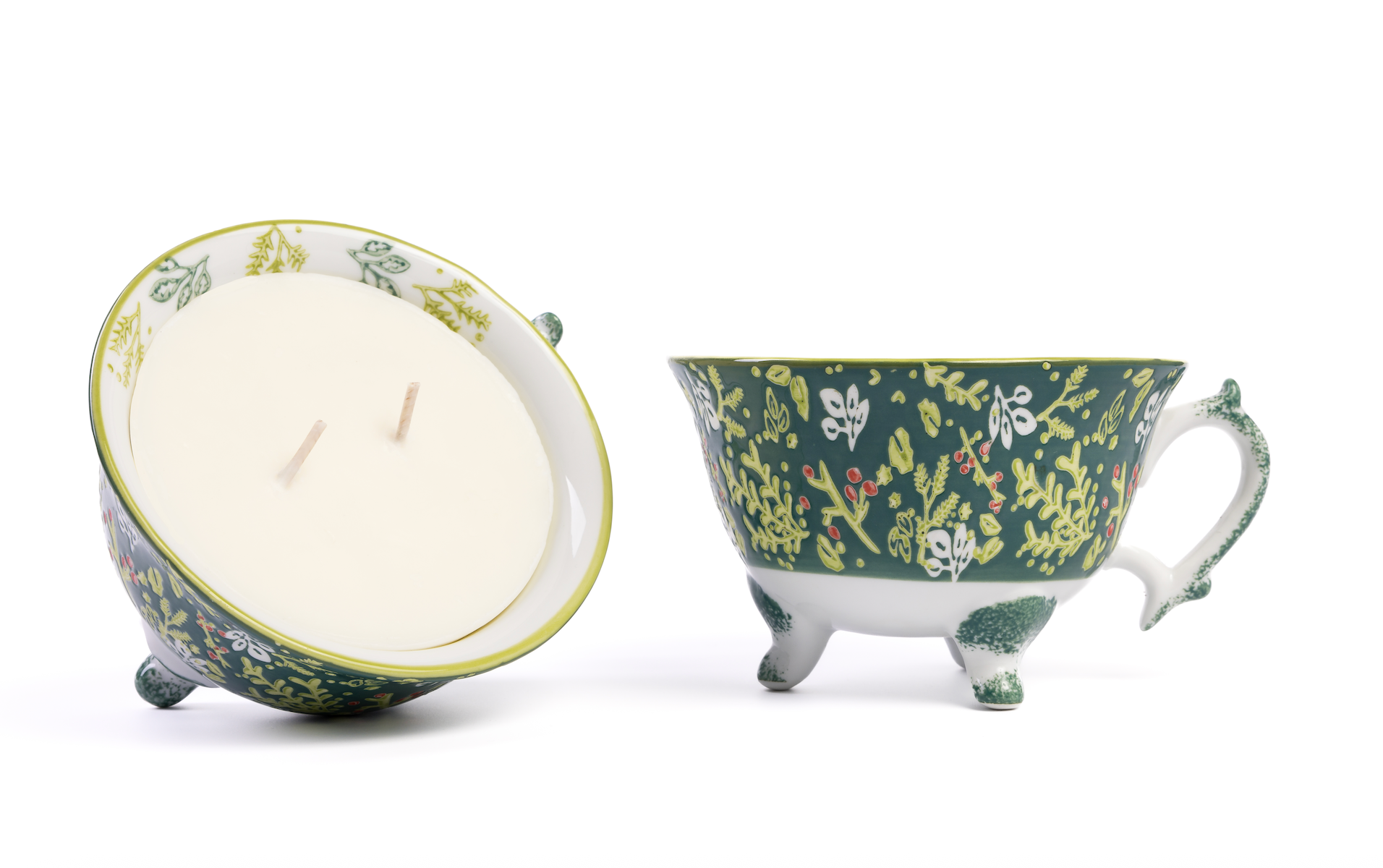 Olive - Refillable Ceramic Tea Cup Candle