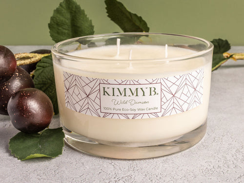 3 Wick Glass Candle Bowl