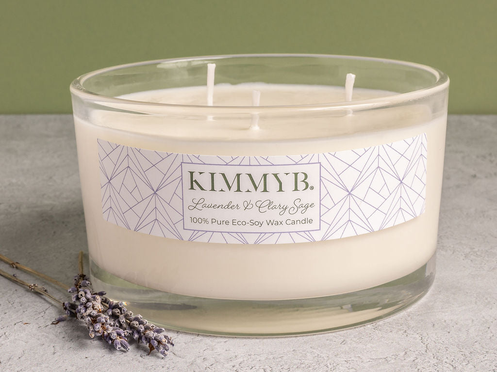 3 Wick Glass Candle Bowl