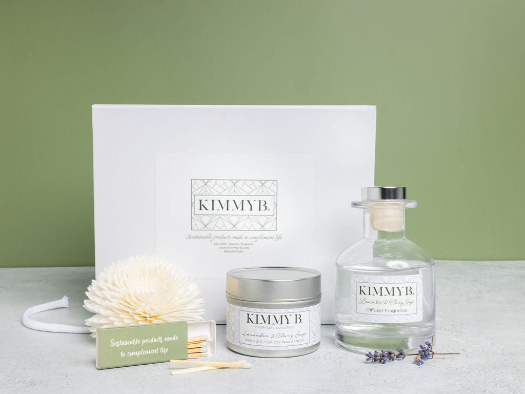 Fragrance Flower Diffuser and Candle Gift Set