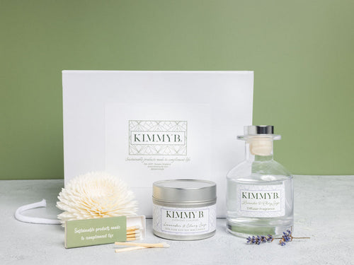 Fragrance Flower Diffuser and Candle Gift Set