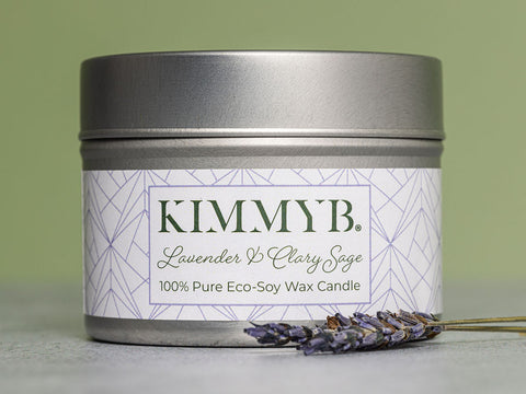 Lavender and Clary Sage - Pure Soy Wax Candle Tin