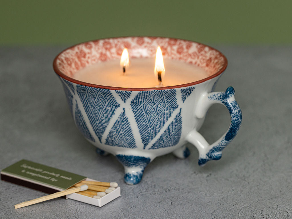 Rosie - Refillable Ceramic Tea Cup Candle