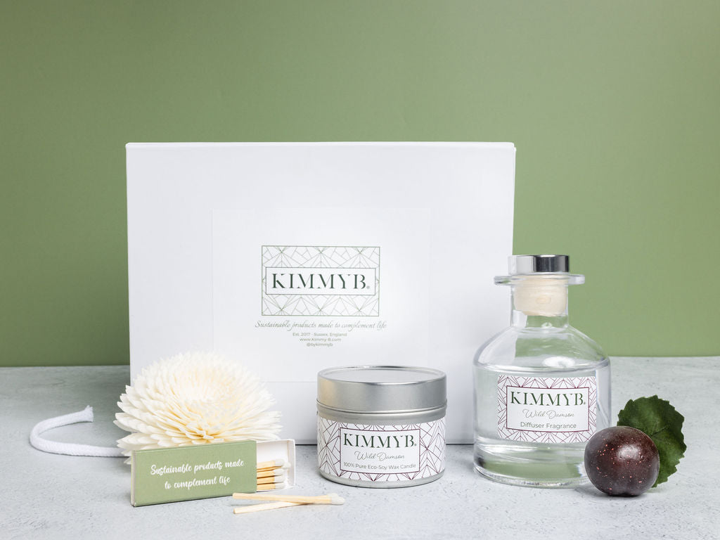 Fragrance Flower Diffuser and Candle Gift Set